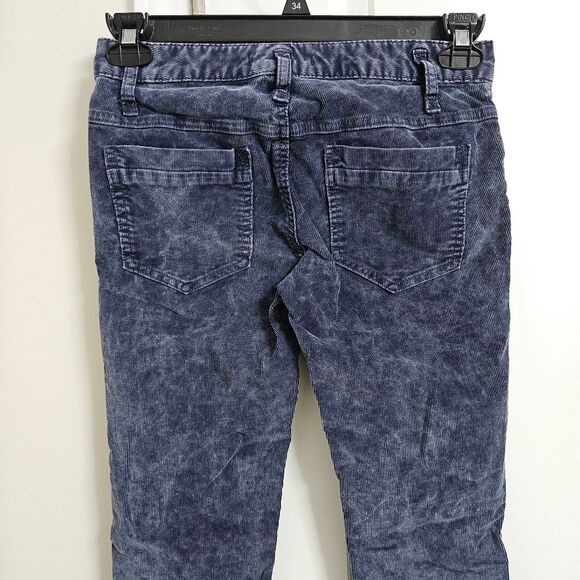 Free People Corduroy Skinny Pants Women's 26 (28x30.5) Blue Boho Low-Rise EUC - Picture 8 of 9